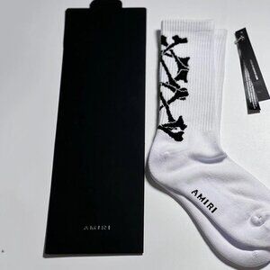 Amiri Stacked Bones White Socks